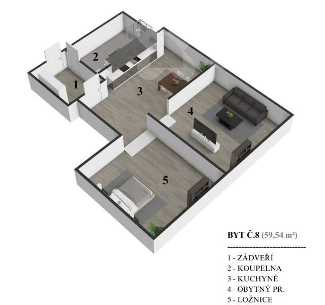 Pronájem bytu 2+1 v centru Vizovic