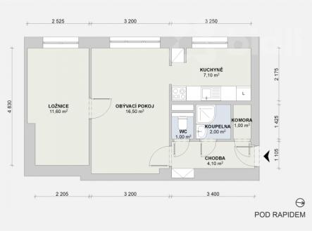Prodej bytu, 2+1, 47 m²