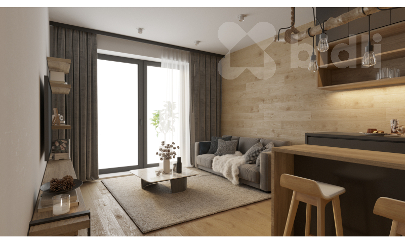 Prodej apartmánu 1+kk, 29 m2 + 7,5 m2 terasa, ve výstavbě, Benešova Hora