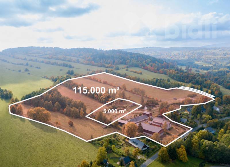 Prodej mimořádného, více jak 115 000 m2 rozlehlého pozemku, Horní Moravice, pohoří Jeseníky