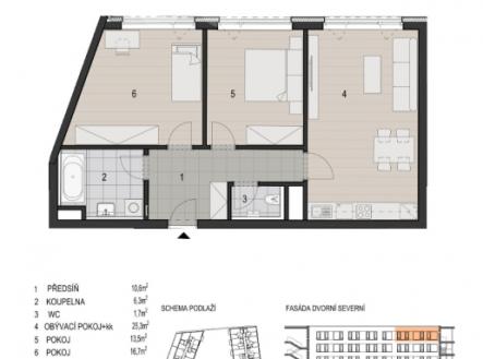 Byt 3+kk, 79 m2 | Prostorné bydlení s praktickou dispozicí
