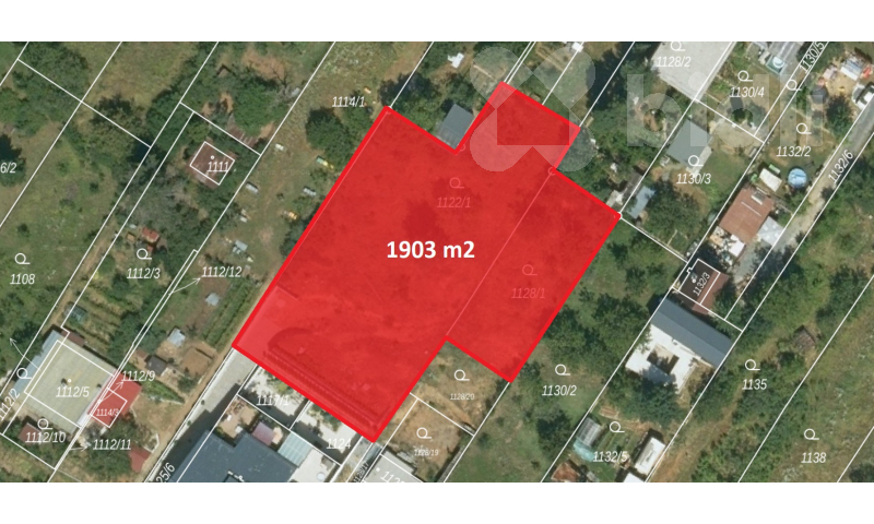 Stavební pozemek 1903 m2 se stavebním povolením - Troubsko u Brna