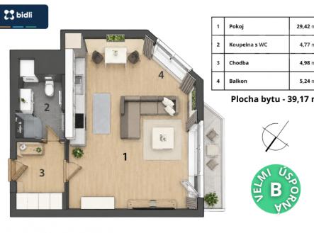 Prodej bytu, 1+kk, 45 m²