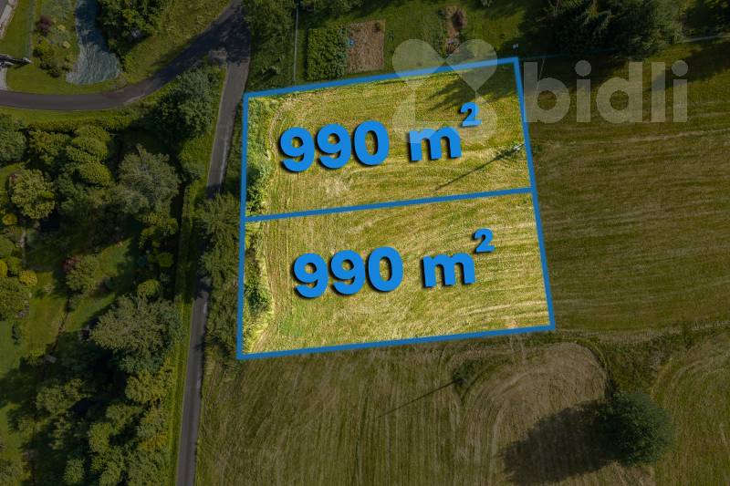 Prodej, stavební pozemek 990 m2, Dolní Lomná