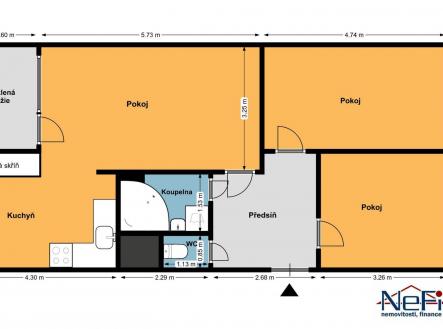 Prodej bytu, 3+1, 64 m²