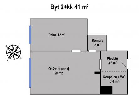 Prodej bytu, 2+kk, 41 m²