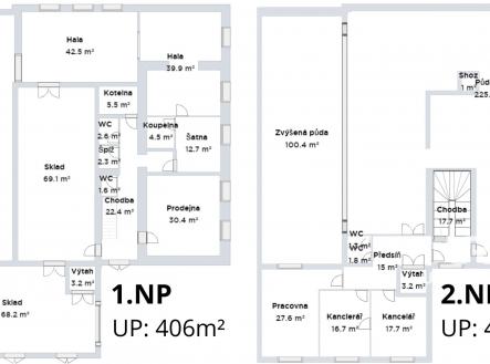 Pronájem komerčního objektu, sklad, 834 m²