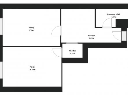Pronájem bytu, 2+1, 54 m²