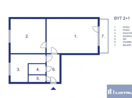 Pronájem bytu, 2+1, 54 m²