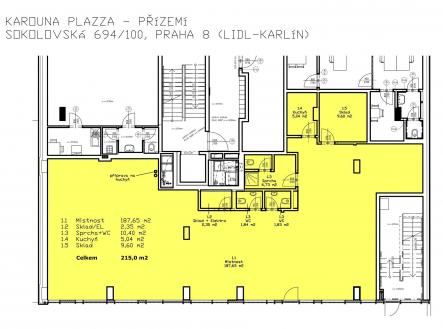 Pronájem - obchodní prostor, 215 m²