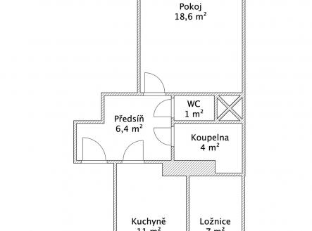 Prodej bytu, 2+1, 48 m²