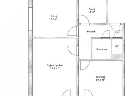 Pronájem bytu, 2+1, 55 m²