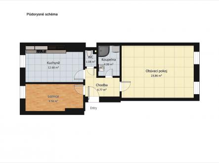Pronájem bytu, 2+1, 56 m²