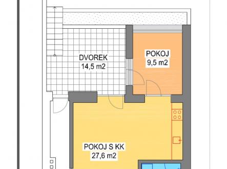 Pronájem bytu, 2+kk, 41 m²