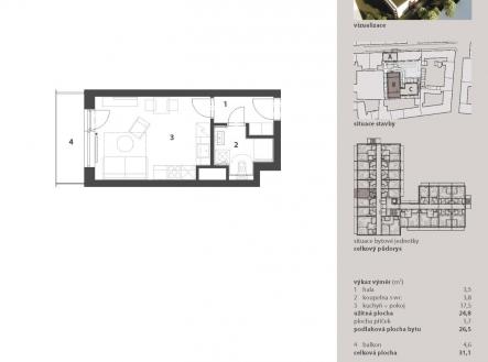 Prodej bytu, 1+kk, 27 m²