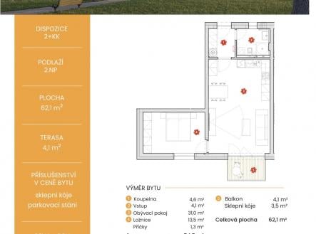 Prodej bytu, 2+kk, 55 m²