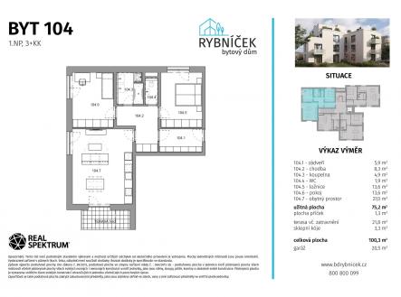 Prodej bytu, 3+kk, 100 m²