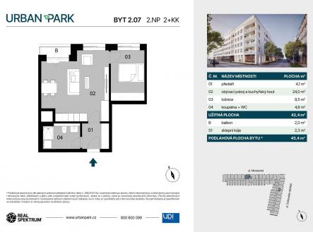 Prodej bytu, 2+kk, 45 m²