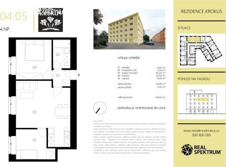 Prodej bytu, 3+kk, 56 m²