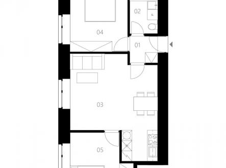 Prodej bytu, 3+kk, 56 m²