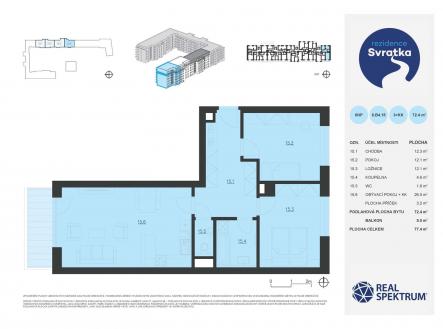Pronájem bytu, 3+kk, 77 m²