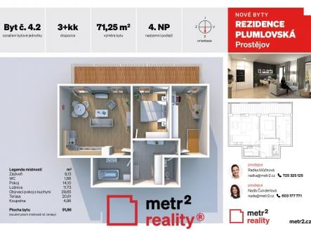 Prodej bytu, 3+kk, 92 m²