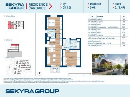 Prodej bytu, 3+kk, 77 m²
