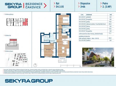 Prodej bytu, 3+kk, 77 m²