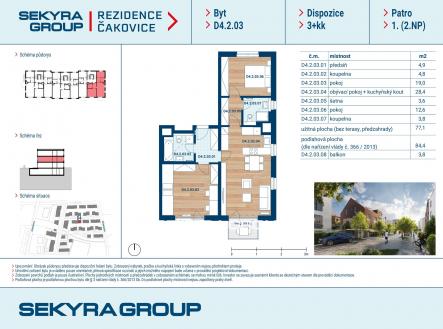 Prodej bytu, 3+kk, 77 m²