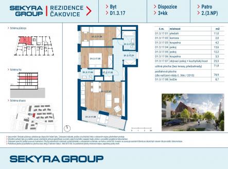 Prodej bytu, 3+kk, 72 m²