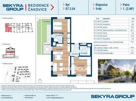 Prodej bytu, 3+kk, 77 m²