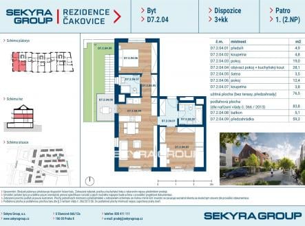 Prodej bytu, 3+kk, 84 m²