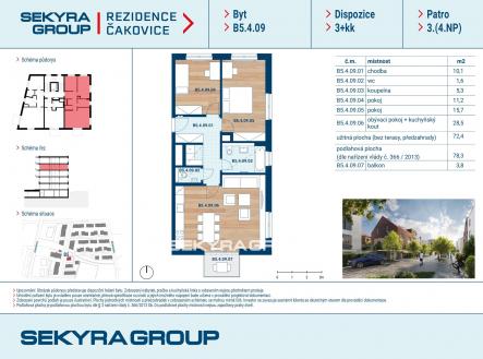 Prodej bytu, 3+kk, 73 m²