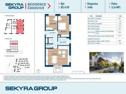Prodej bytu, 3+kk, 73 m²