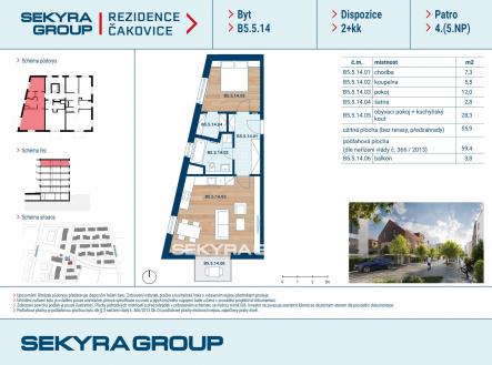 Prodej bytu, 2+kk, 56 m²
