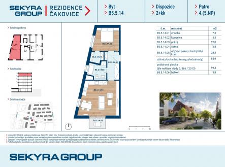 Prodej bytu, 2+kk, 56 m²