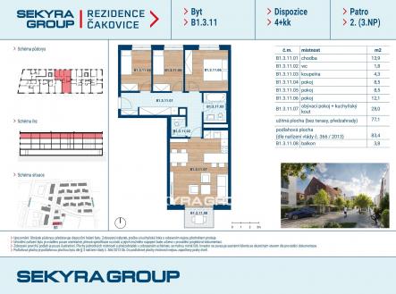 Prodej bytu, 4+kk, 77 m²