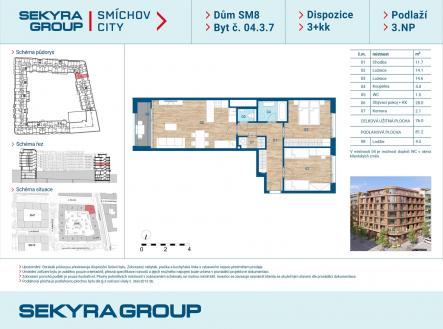 Prodej bytu, 3+kk, 76 m²