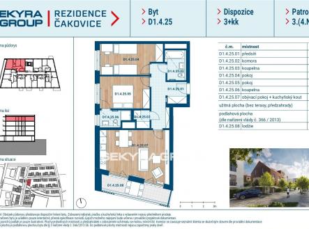 Prodej bytu, 3+kk, 71 m²