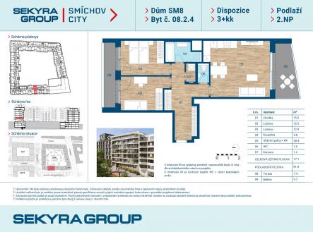 Prodej bytu, 3+kk, 77 m²