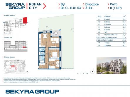 Prodej bytu, 3+kk, 77 m²