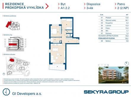 Prodej bytu, 3+kk, 76 m²