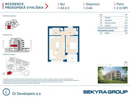 Prodej bytu, 2+kk, 47 m²