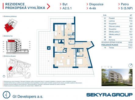 Prodej bytu, 4+kk, 108 m²