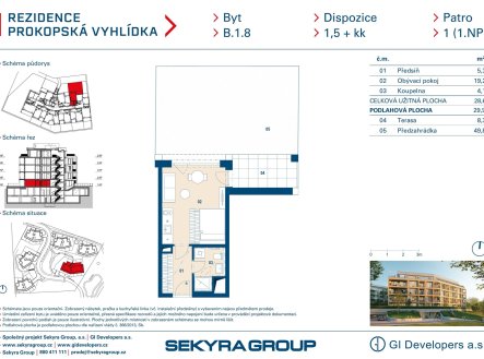 Prodej bytu, 1+kk, 29 m²