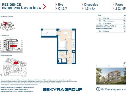 Prodej bytu, 1+kk, 29 m²