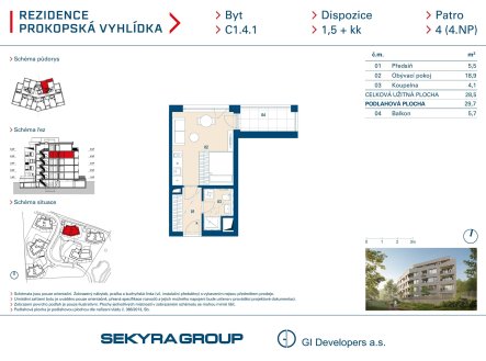 Prodej bytu, 1+kk, 29 m²