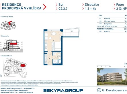 Prodej bytu, 1+kk, 29 m²