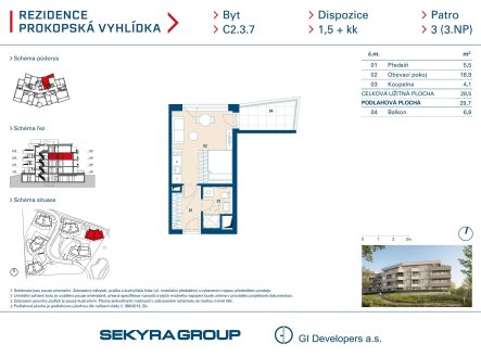 Prodej bytu, 1+kk, 29 m²