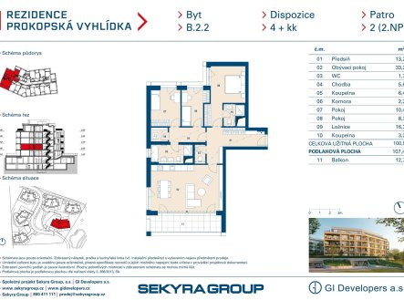 Prodej bytu, 4+kk, 101 m²